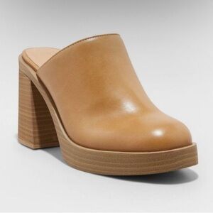 New Women's Tess Platform Mule Heels - Universal Thread Tan